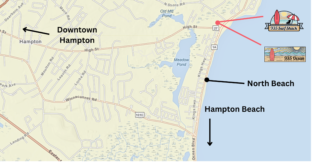 Map to 935 Surf Shack
